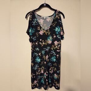 Collective Concepts Black Floral Dress Size Medium